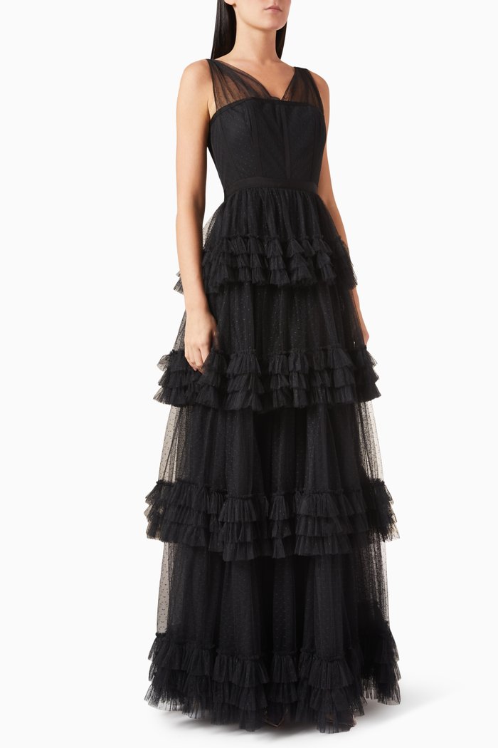 Caitlin Gown in Tulle, Black
