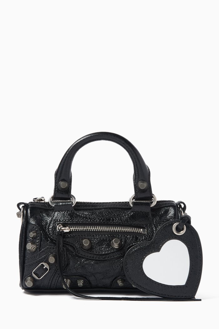 

Mini Le Cagole Duffle Tote Bag in Arena Lambskin, Black