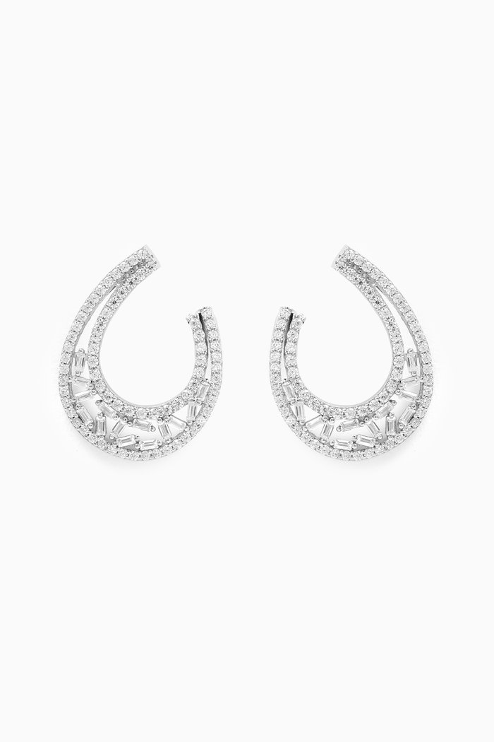 

Baguette Stone Earrings in Sterling Silver