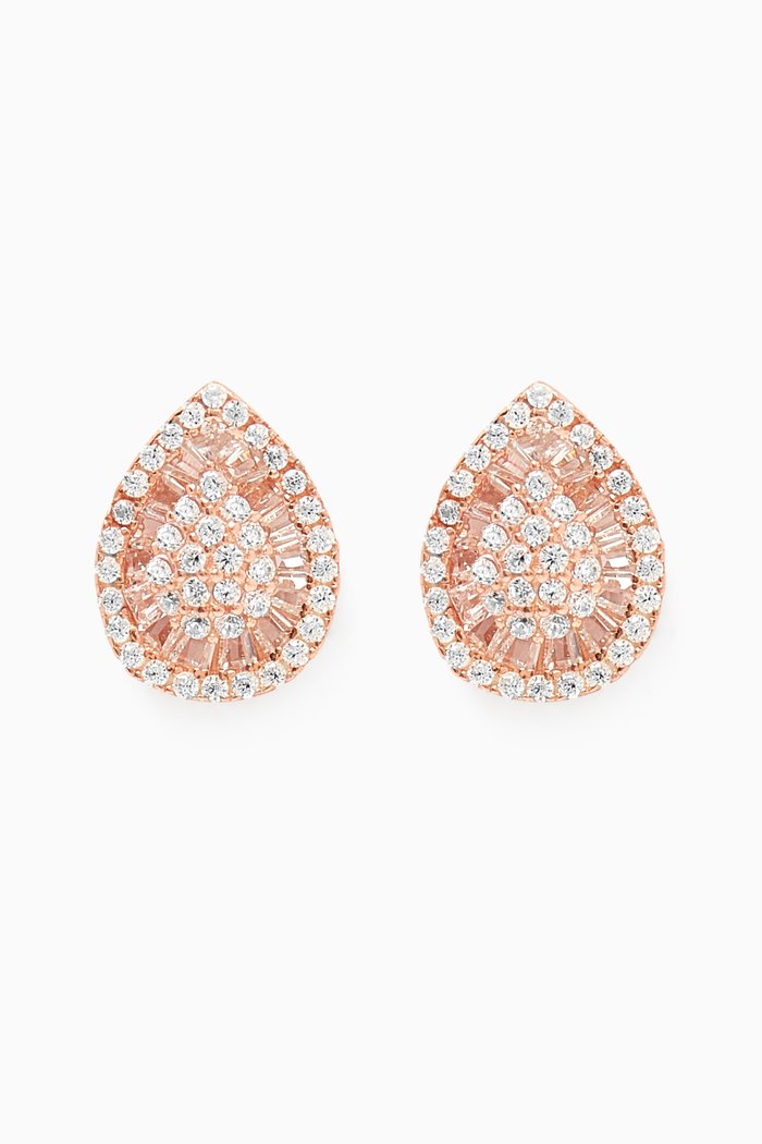 Pear Stud Earrings in Rose Gold-Plated Sterling Silver