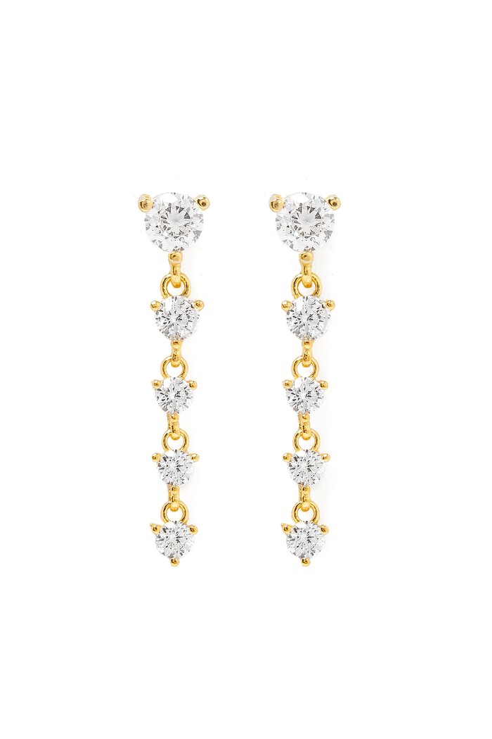 

Dangling Crystal Earrings in Gold-plated Sterling Silver