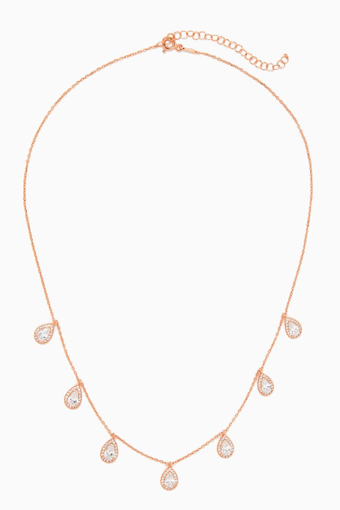 

Seven-Drop Necklace in Rose Gold-plated Sterling Silver