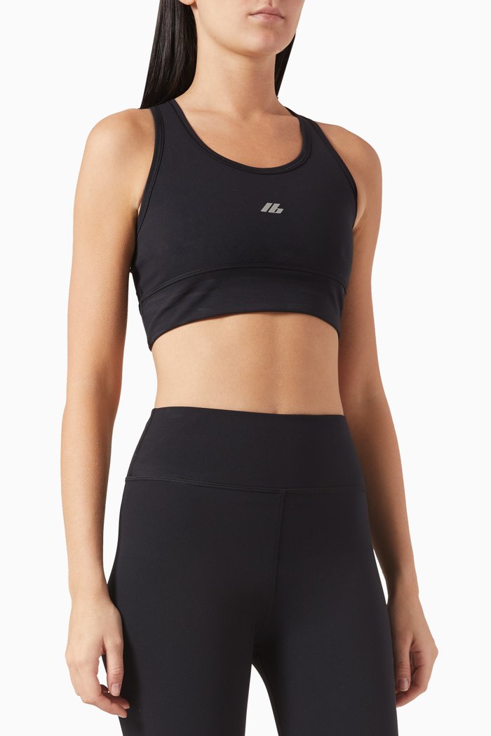 

Activewear Sports Bra in Matte Spandex, Black