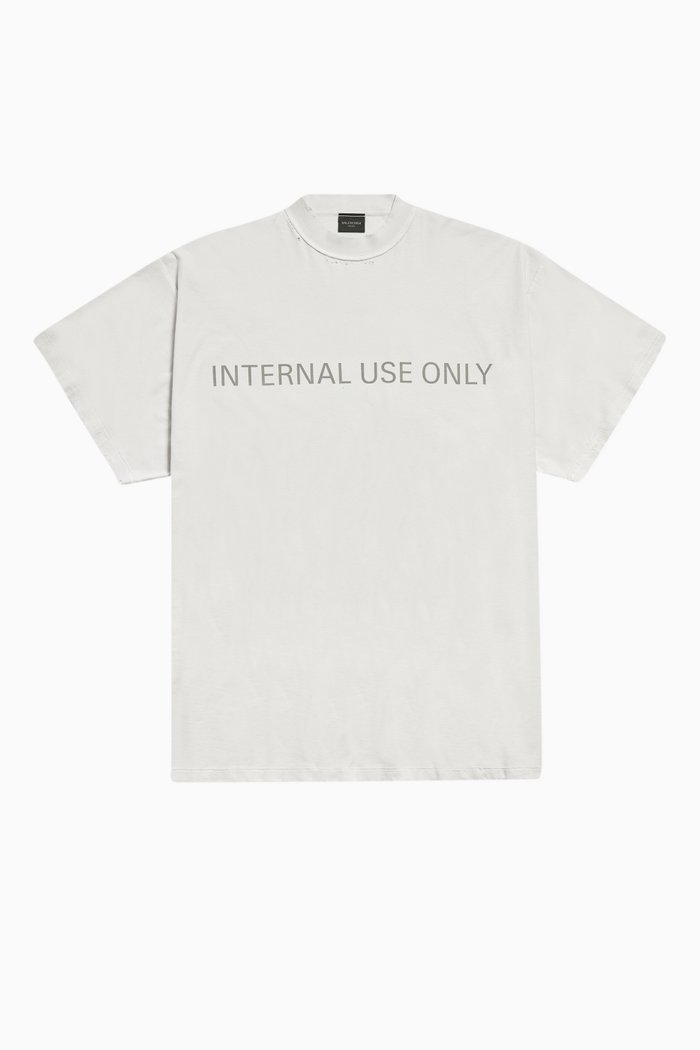 

Unisex Internal Use Only Inside-out Oversized T-shirt, White