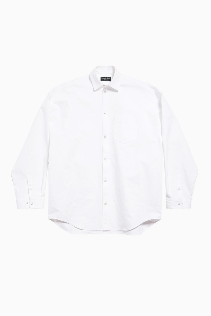 

Unisex Outerwear Large Fit Shirt in Cotton, White