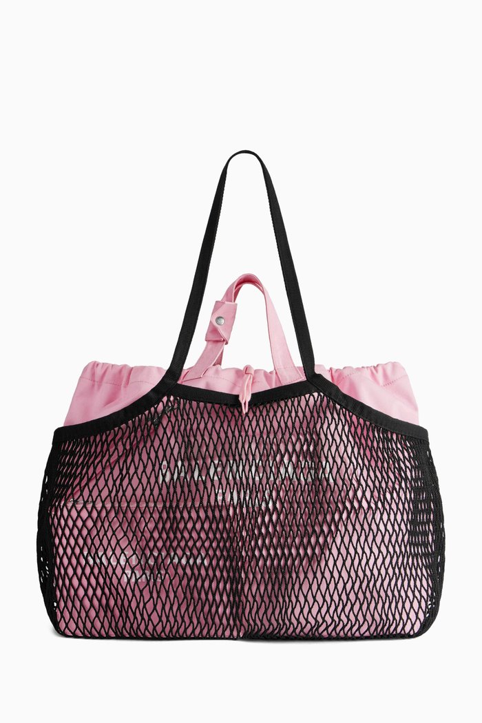 Large 24/7 Carryall Bag in Nylon Fishnet, Pink