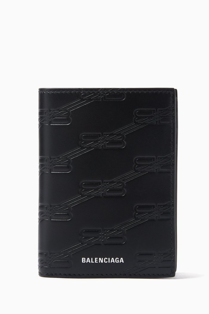 

Vertical Bifold Wallet Box in Monogram Leather, Black