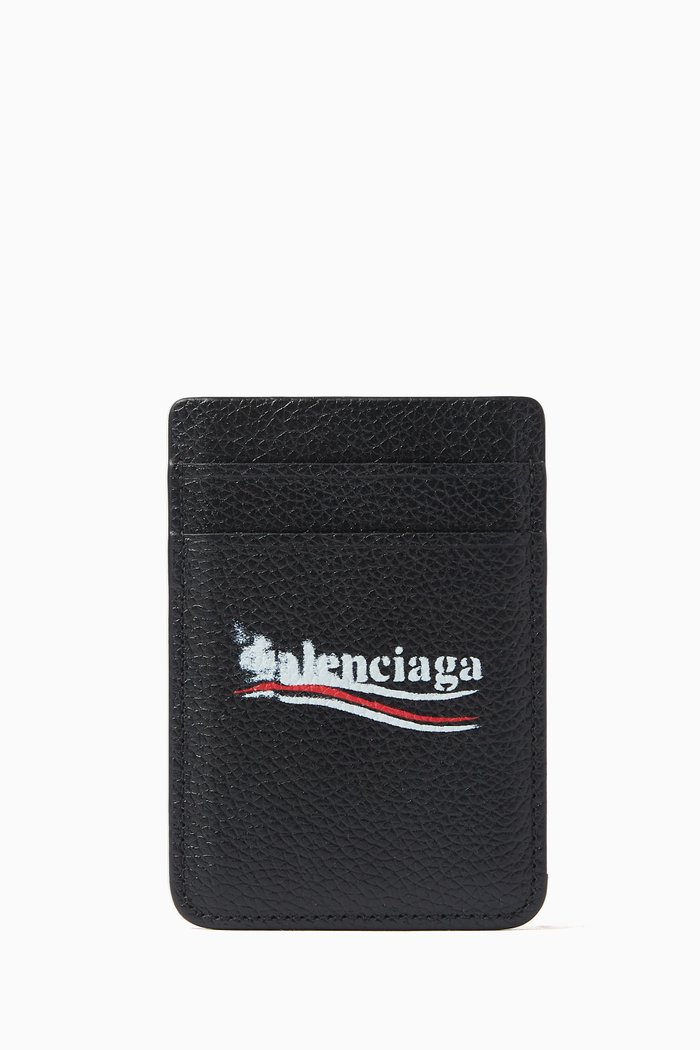 

Cash Magnet Card Holder in Grained Calfskin, Black