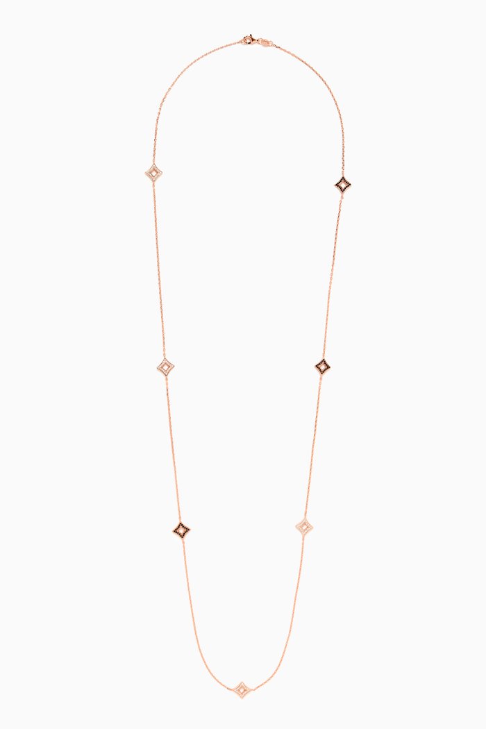 

Elegant Stone Necklace in Gold-plated Sterling Silver, Black