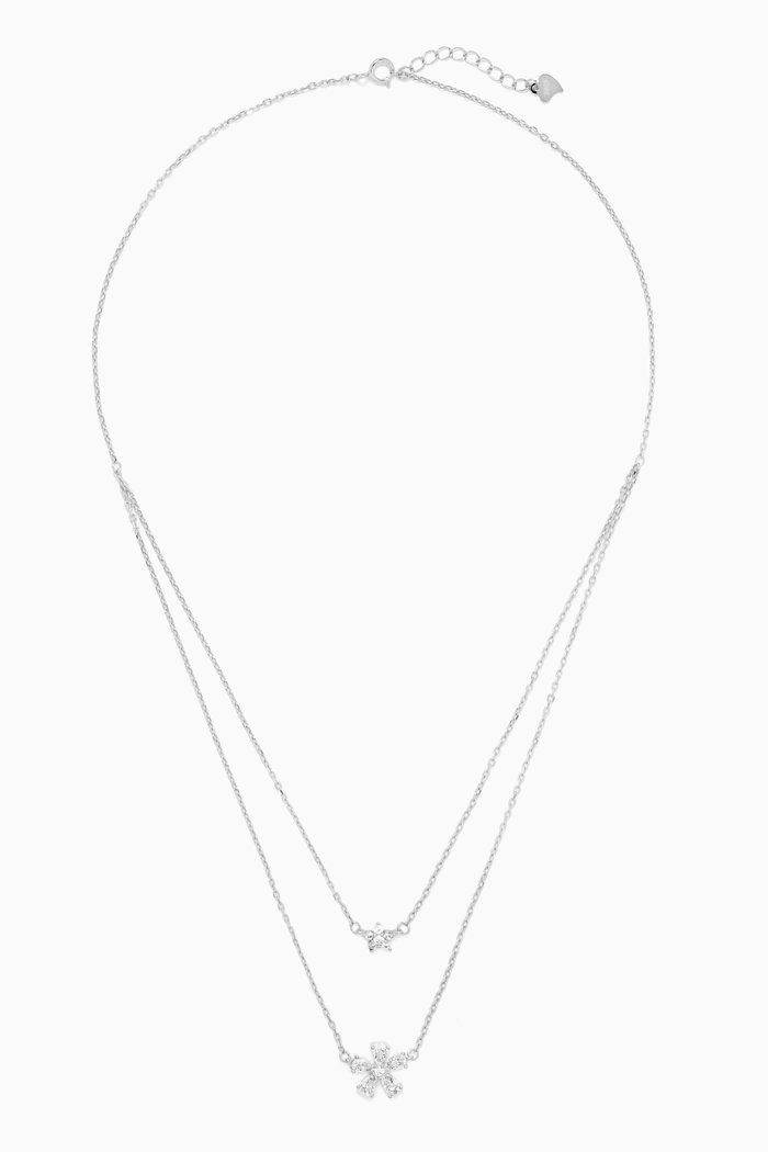 Double Pendant Necklace in Sterling Silver
