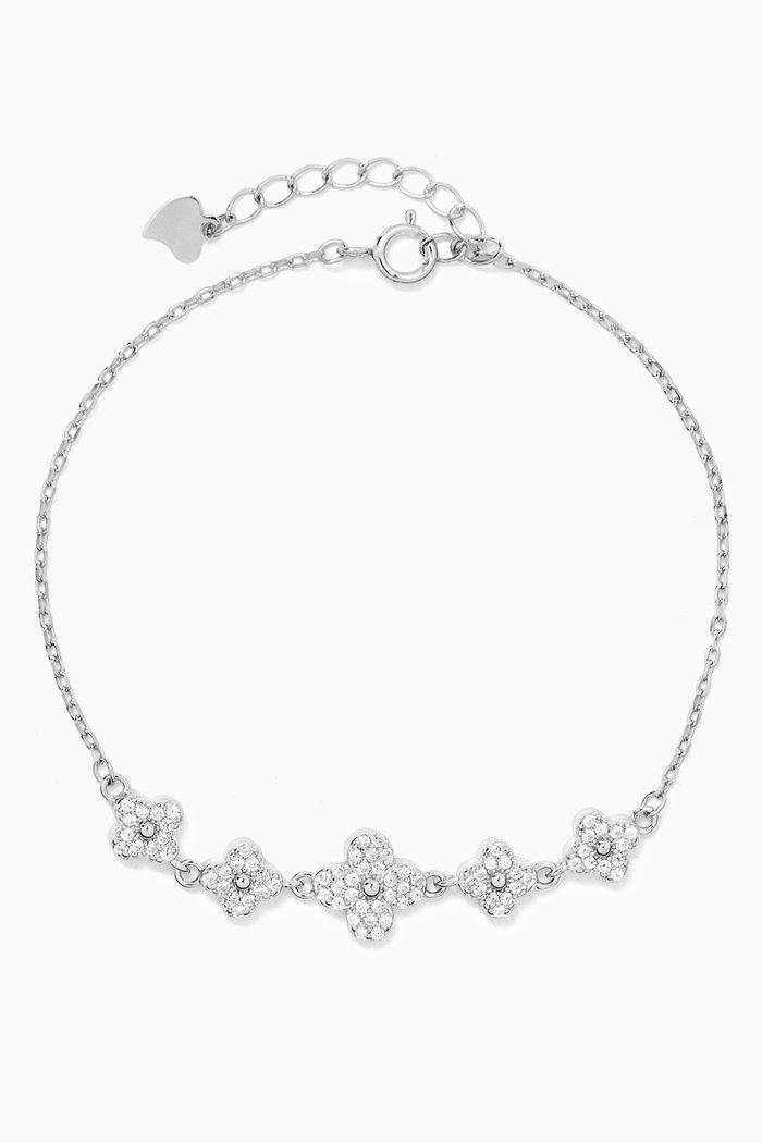 Five Clover Bracelet in Rose gold-plated Sterling Silver