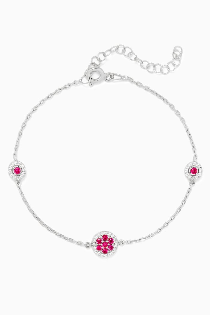 

Crystal Minimalist Bracelet in Sterling Silver, Pink
