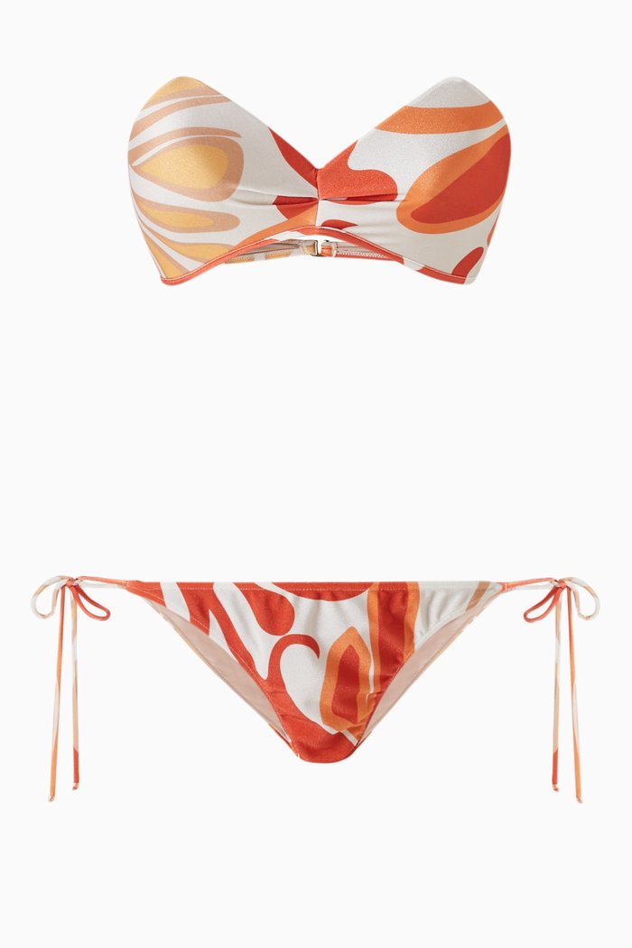 

Algae Strapless Bikini Set, Orange