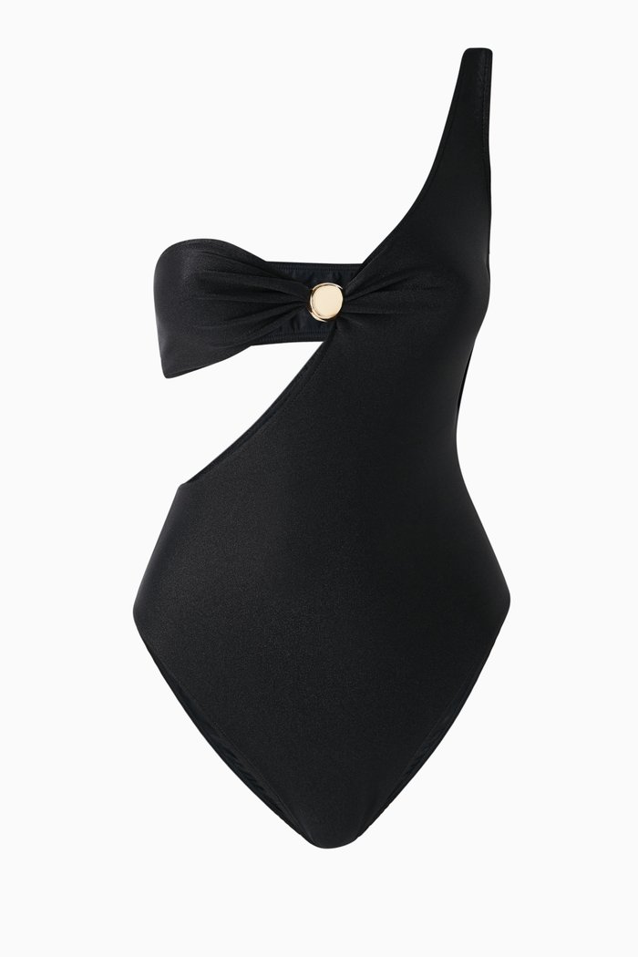 

Holiday One-shoulder One-piece Swimsuit, Black