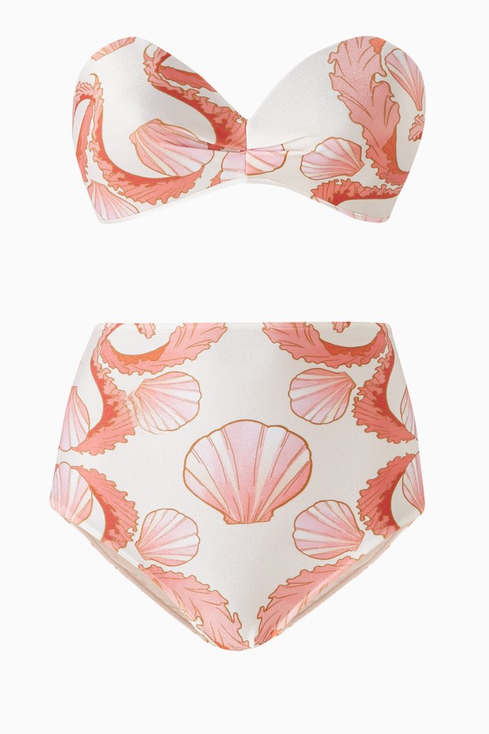 Seashell High-waist Bikini Set, Neutral