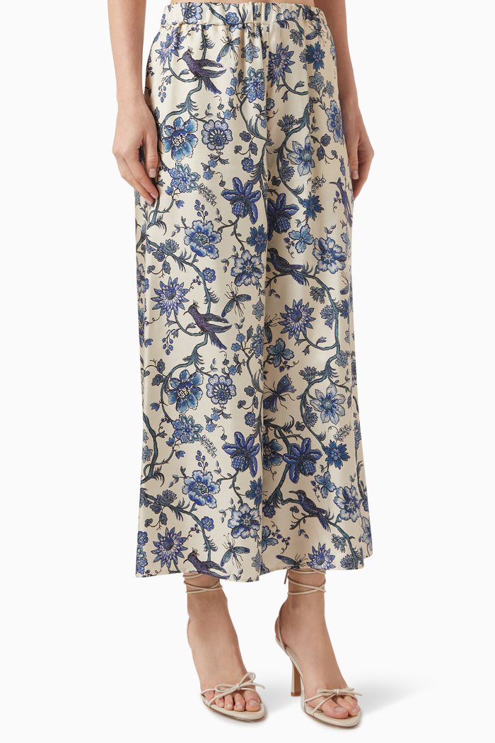 

Tortana Pants in Silk Twill, Blue