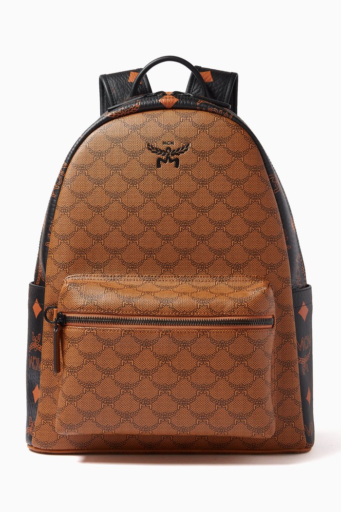 Medium Stark Backpack in Lauretos Monongram Canvas, Brown