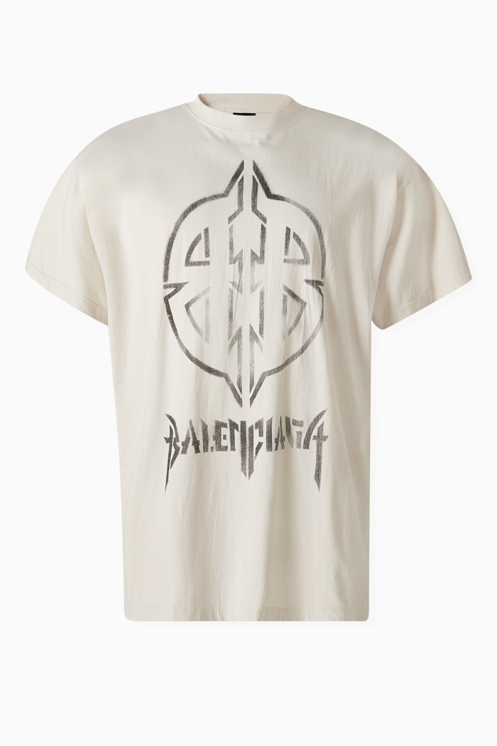 

Unisex Metal BB Stencil Oversized T-shirt in Vintage-jersey, White