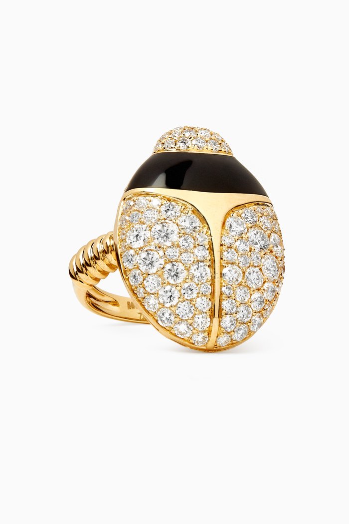 

Scarab Diamond Ring in 18kt Yellow Gold