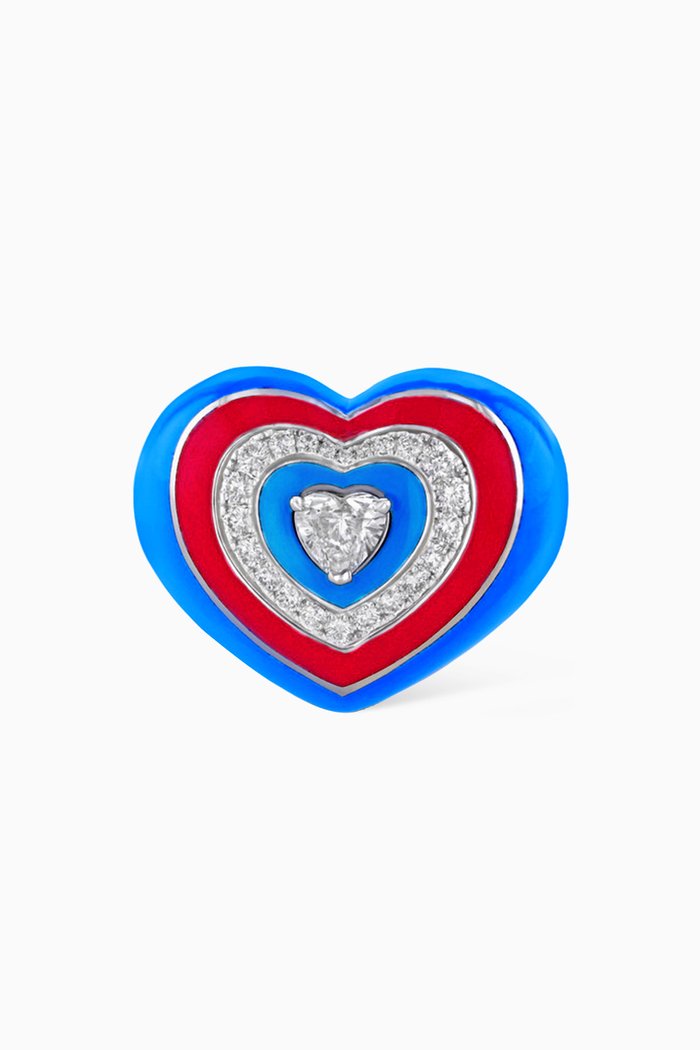

Wonder Heart Diamond Ring in 18kt White Gold, Silver