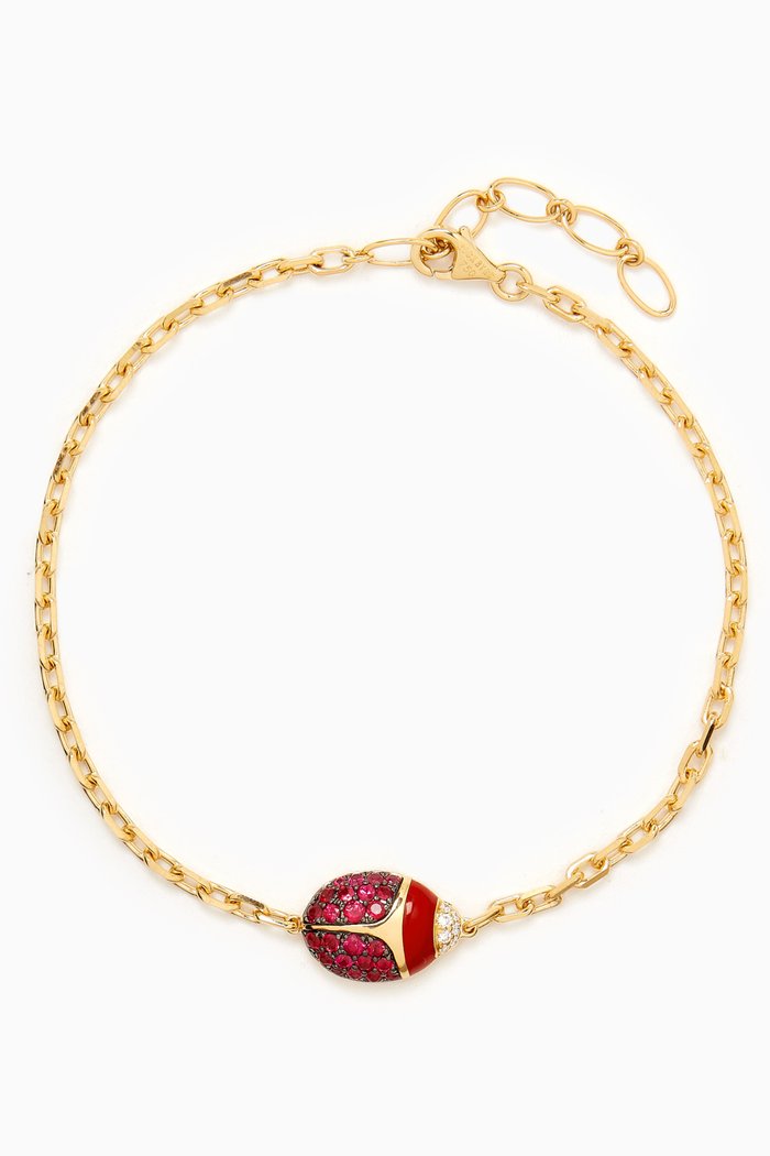 

Scarab Diamond & Ruby Bracelet 18kt Yellow Gold