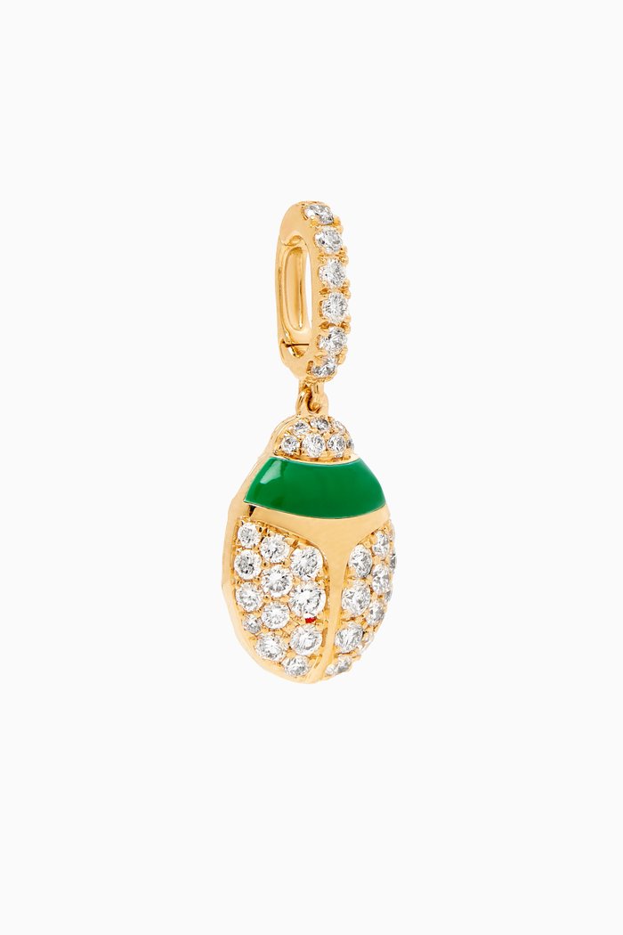 Scarab Diamond Clip-on Charm in 18kt Yellow Gold