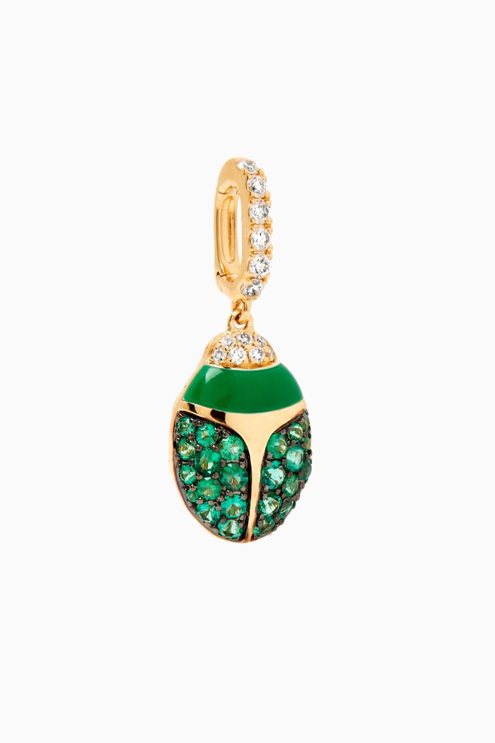 

Scarab Diamond & Emerald Clip-on Charm in 18kt Yellow Gold