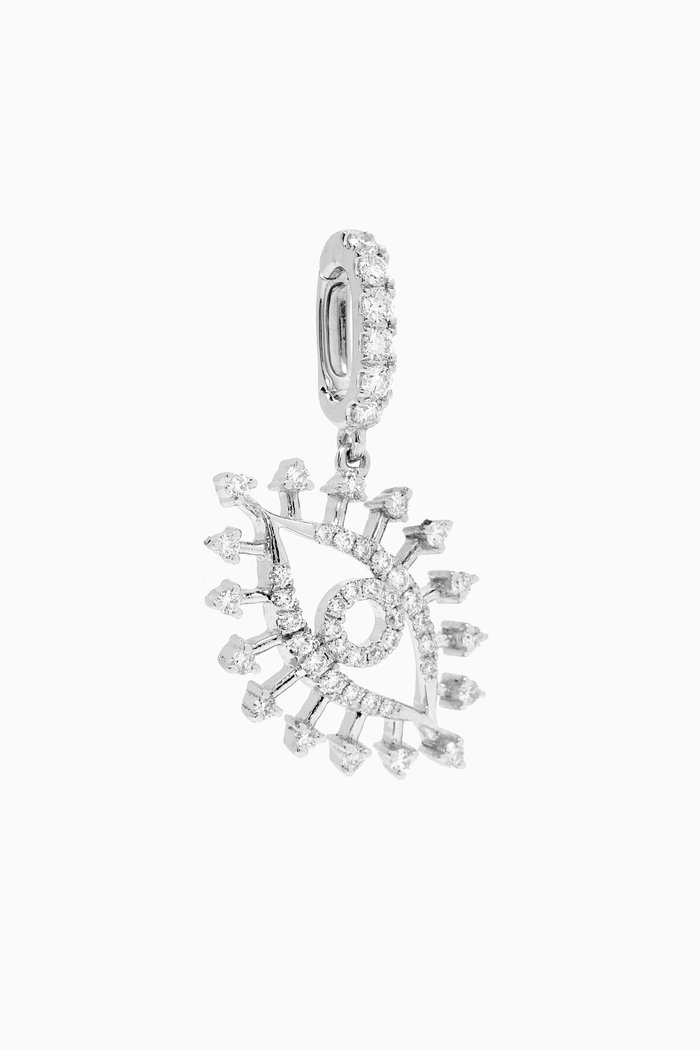 

Crazy Eye Clip-on Charm in in 18kt White Gold, Silver