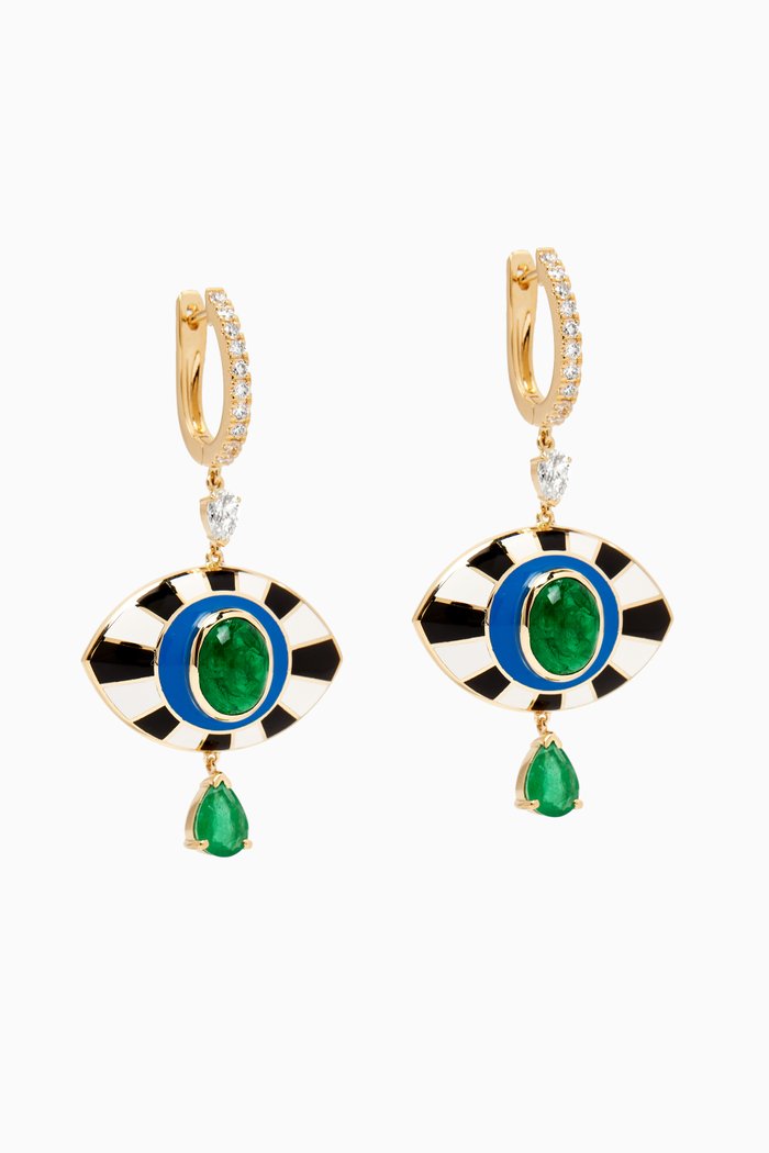

Crazy Eye Diamond Drop Earrings in 18kt Yellow Gold
