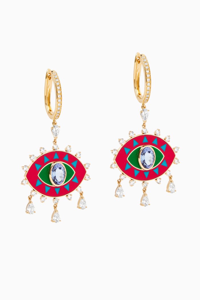 

Crazy Eye Diamond Drop Earrings in 18kt Yellow Gold