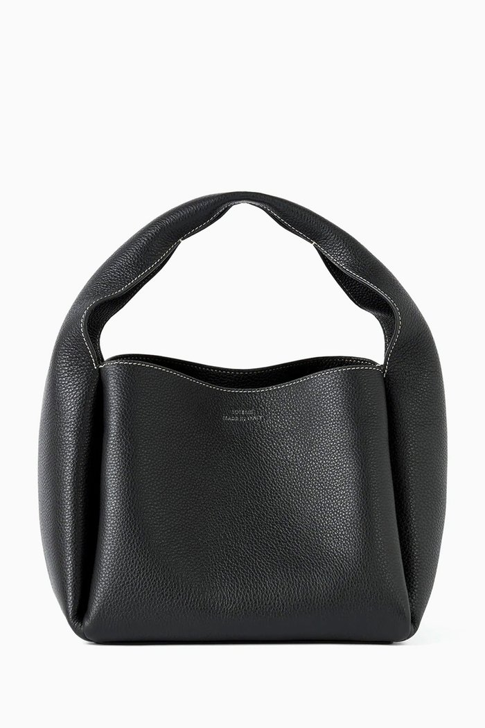 

Bucket Bag in Pebble Grain Leather, Black