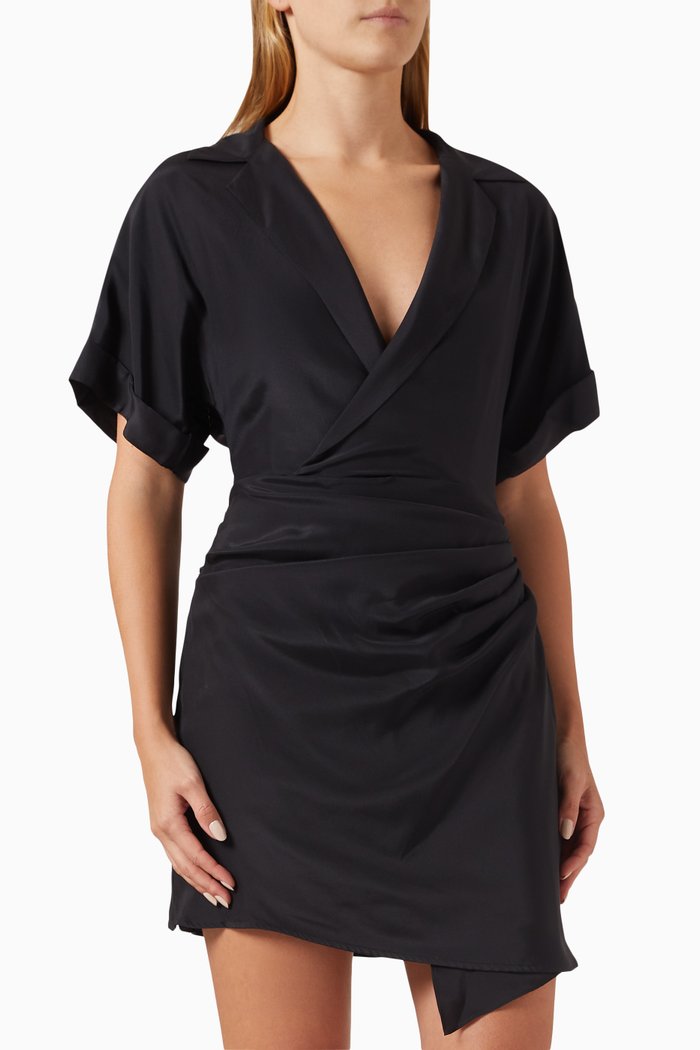 

Lucia Mini Dress in Silk, Black