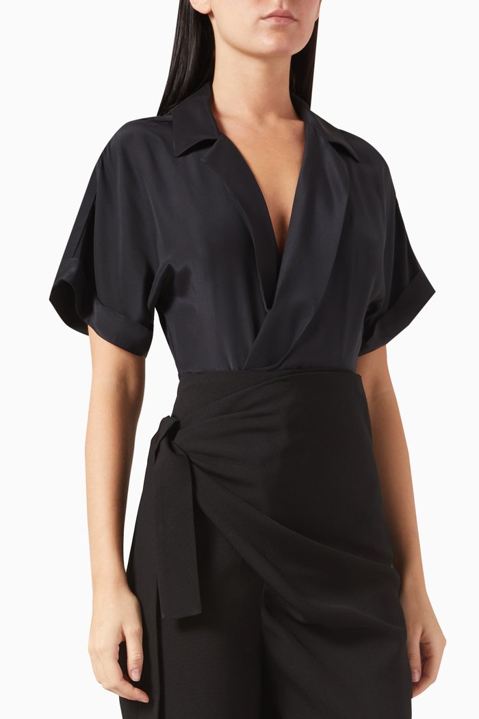 

Umaya Bodysuit in Silk, Black