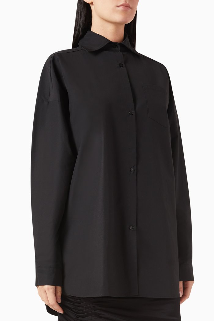 

Bianca Shirt in Cotton Blend, Black
