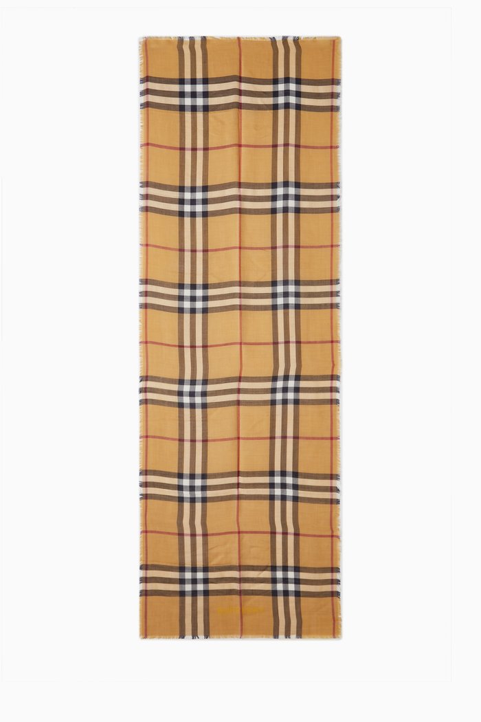 

Check Reversible Scarf in Wool-blend, Brown