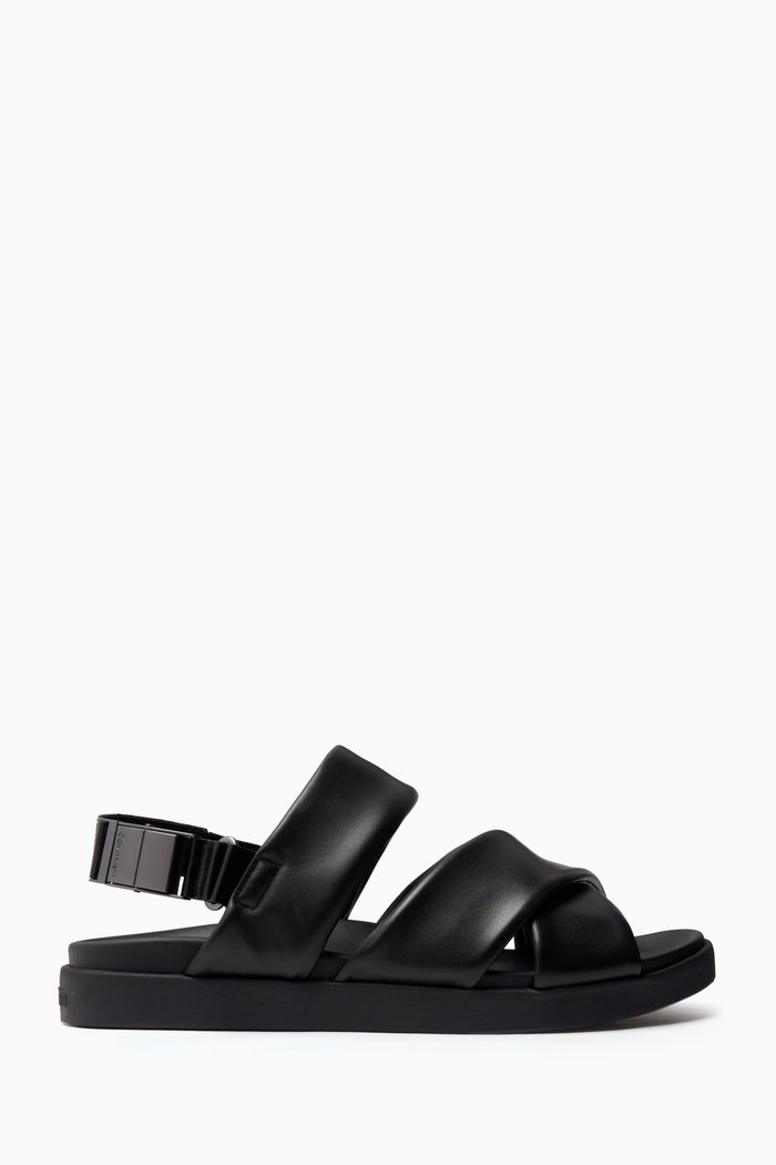

Criss Cross Padded Sandals, Black