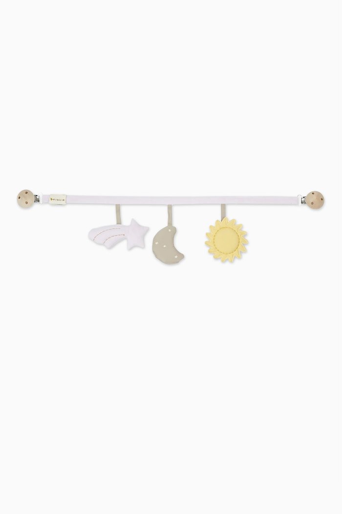 

To The Moon Pram Chain in Cotton, Yellow