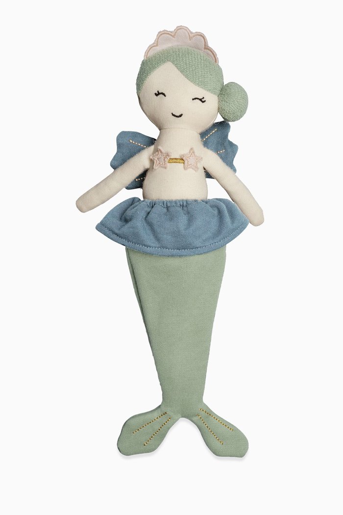 

Nixie Mermaid Doll in Organic Cotton, Blue
