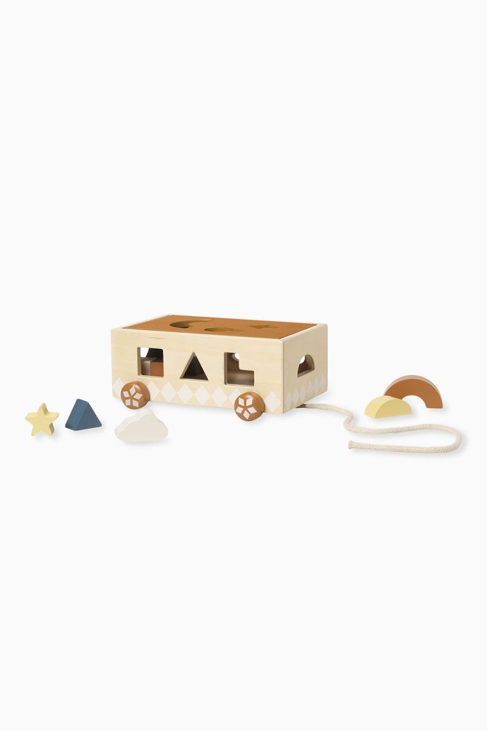 

Shape Sorter Pull Cart in Wood, Neutral