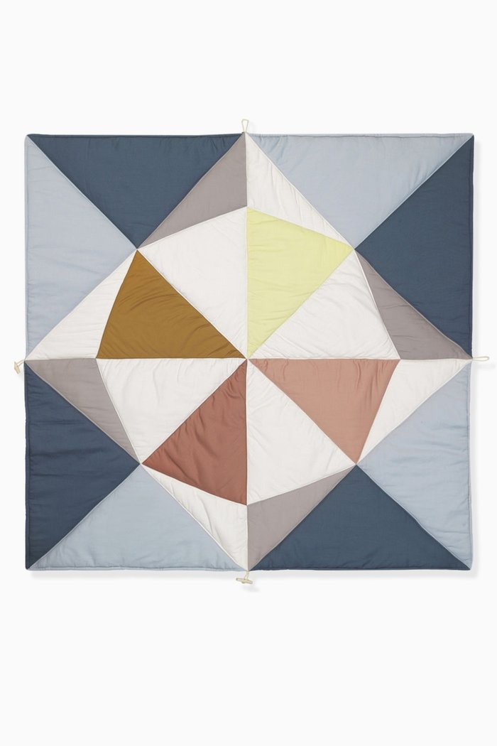 

Seaside Ship Blanket in Organic Cotton, Blue