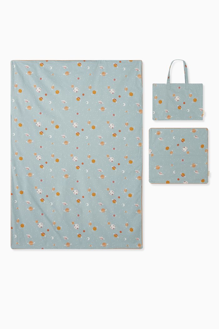 

Planetary Graphic Bedding Set in Organic Cotton, Blue