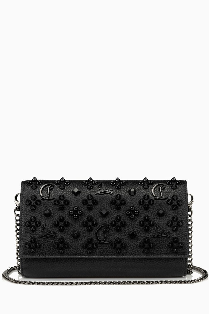 

Paloma Clutch in Textured Leather, Black