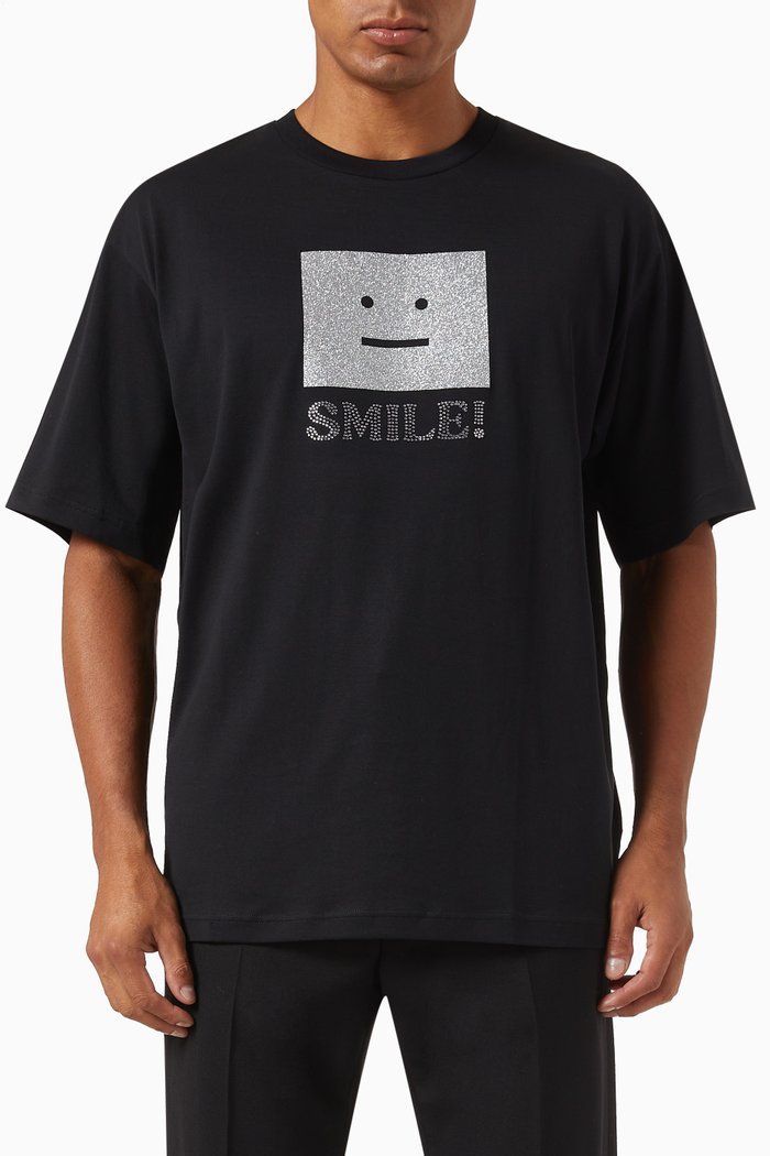 

Face Logo T-shirt in Cotton, Black