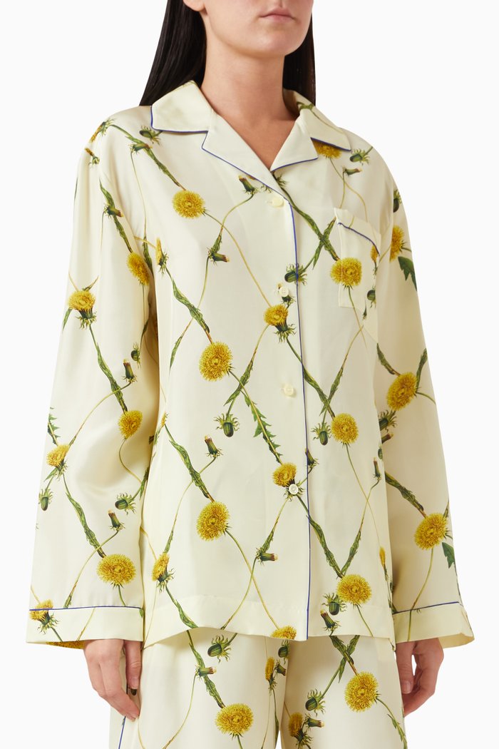 

Dandelion Pyjama Shirt in Mulberry Silk, Yellow