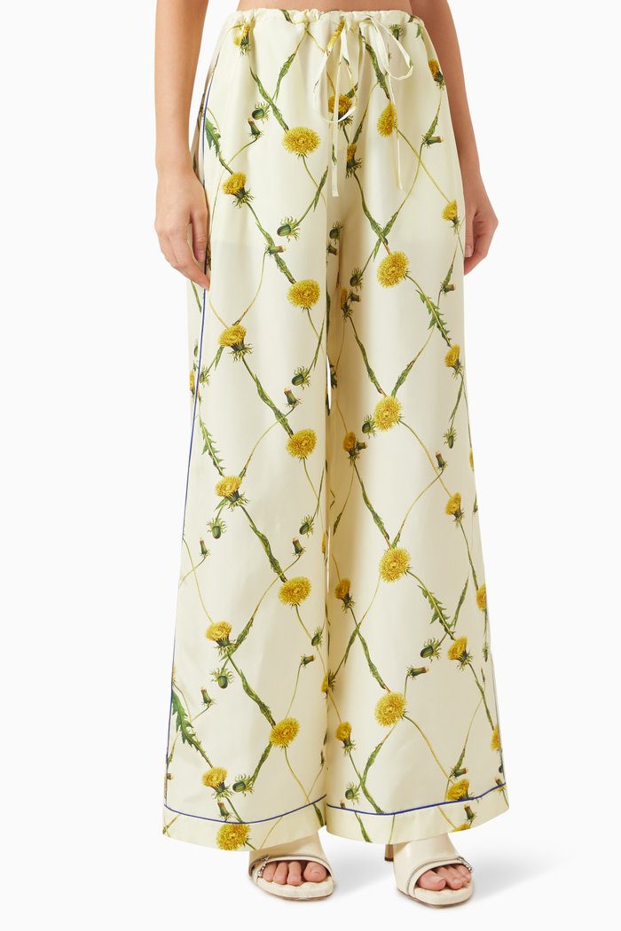 

Dandelion Pyjama Pants in Mulberry Silk, Yellow
