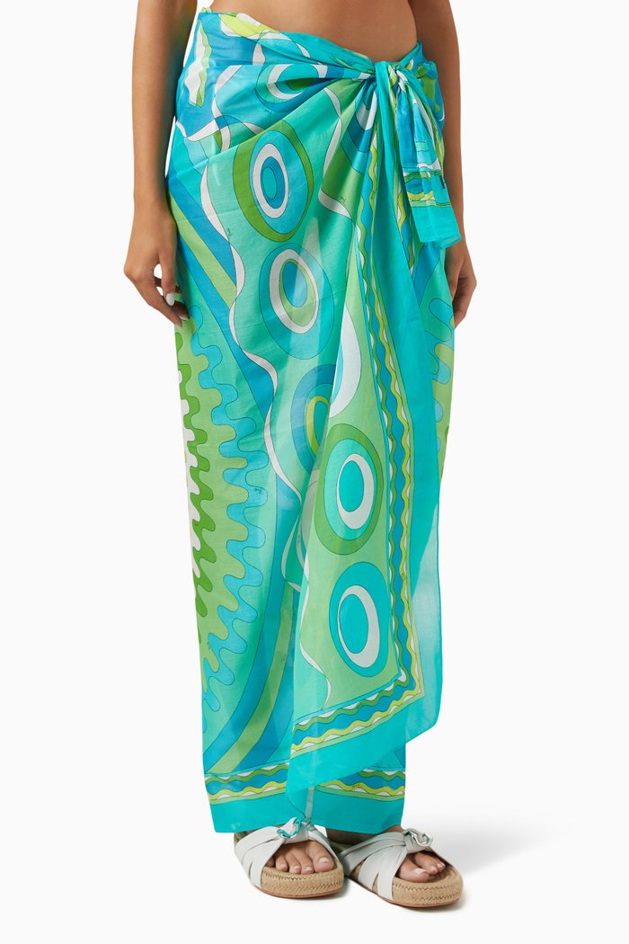 

Bersaglio-print Sarong in Cotton, Multicolour