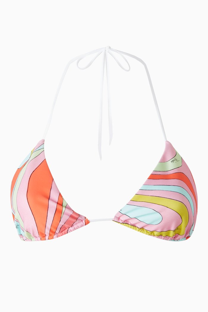 

Marmo-print Bikini Top in Eco-LYCRA®, Pink