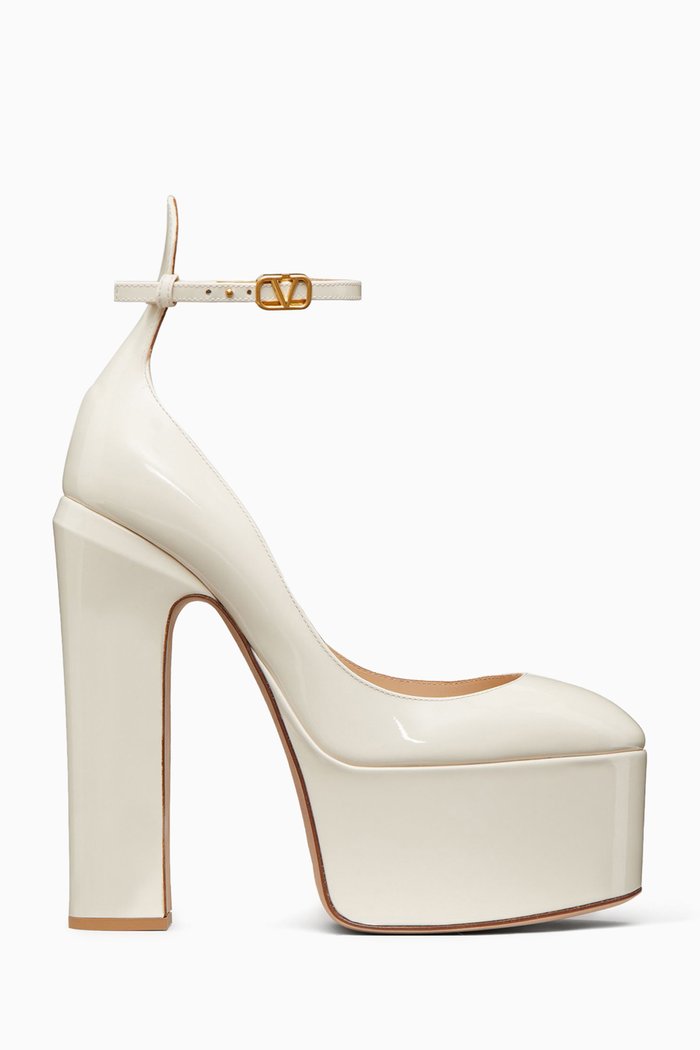 

Tan-Go 155 Platform Pumps in Patent-leather, White
