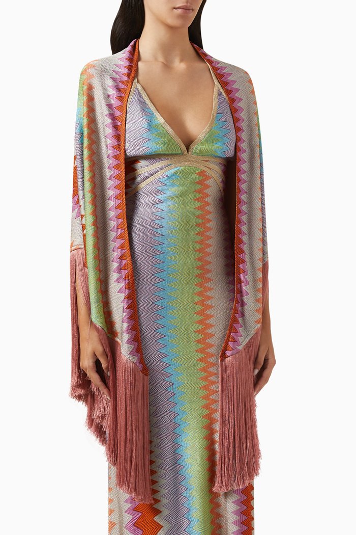 

Rhea Chevron Throw in Viscose, Multicolour