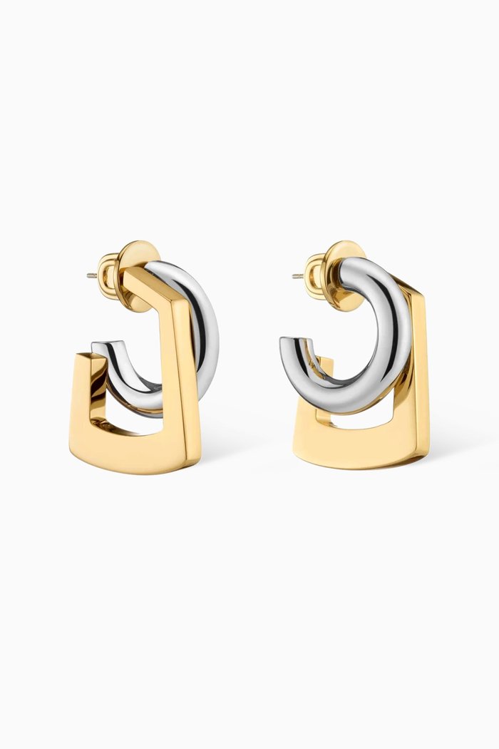 

Tina Hoop Earrings in 12kt Gold and Silver Plated Brass